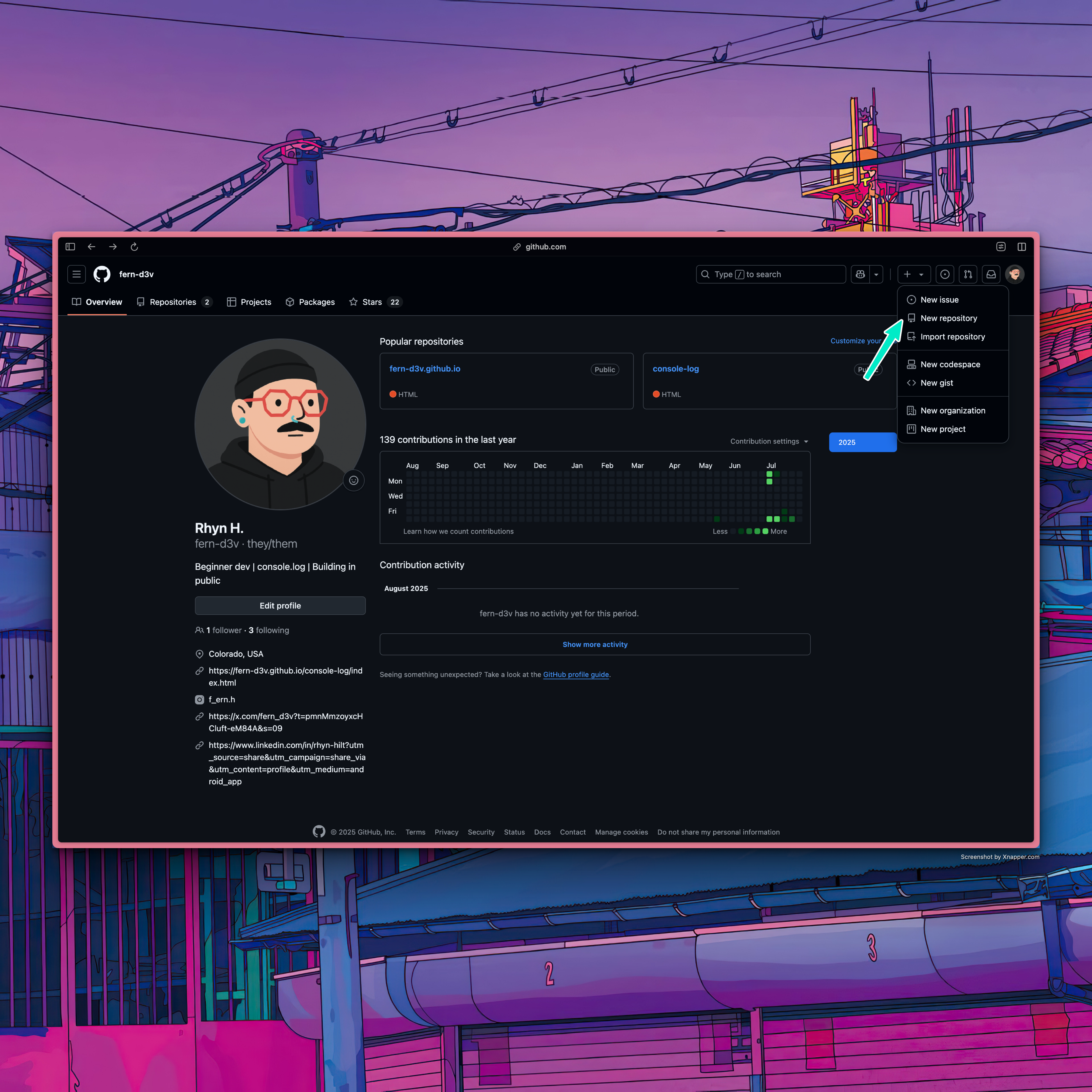 create a new repository on github
